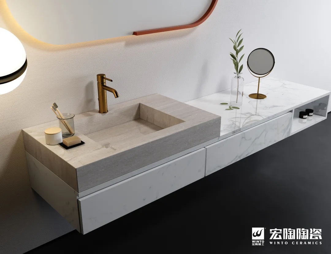 币游岩板洗手间装修效果图